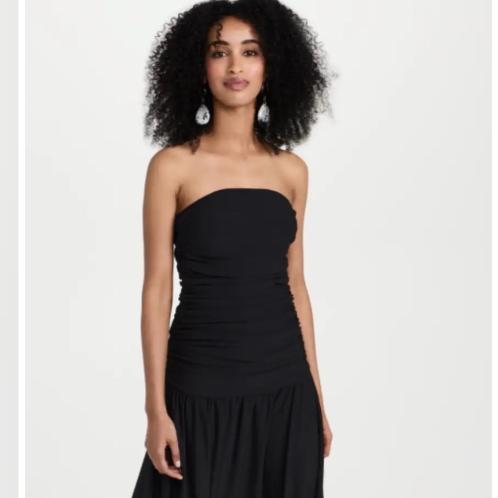 Velvet Brand Formal Strapless Black Midi Dress